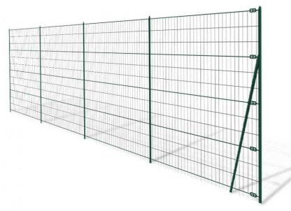 Vignette Kit grillage soudé 25 ml, fil de 2.1 mm, hauteur 1.20 m, vert, scellement en pleine terre