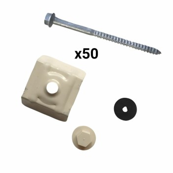 Vignette Kit de fixation bac acier, 50 ex, sable (RAL1015)