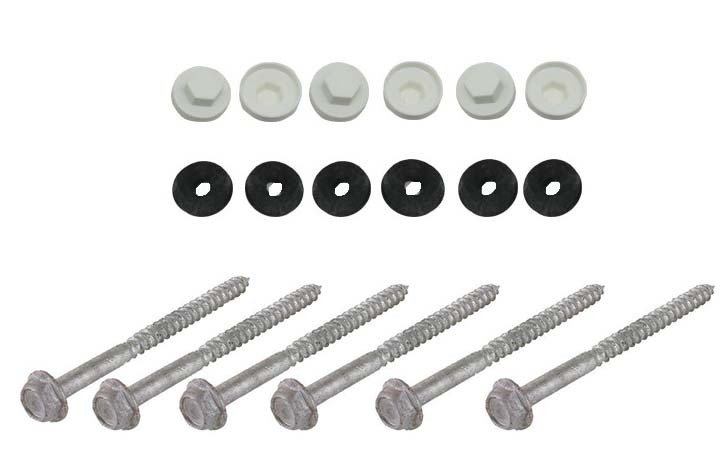 Kit de fixation pour profil 32 mm blanc RAL 9010, sachet de 50 vis avec capuchons et rondelles