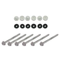 Kit de fixation pour profil 32 mm blanc RAL 9010, sachet de 50 vis avec capuchons et rondelles