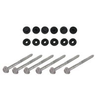 Kit de fixation pour profil 16 mm blanc RAL 9010, sachet de 50 vis avec capuchons et rondelles