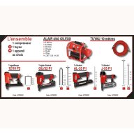 Ensemble de 1 compresseur ALAIR 4/40 OILESS, 1 tuyau et 1 cloueur J-55P1