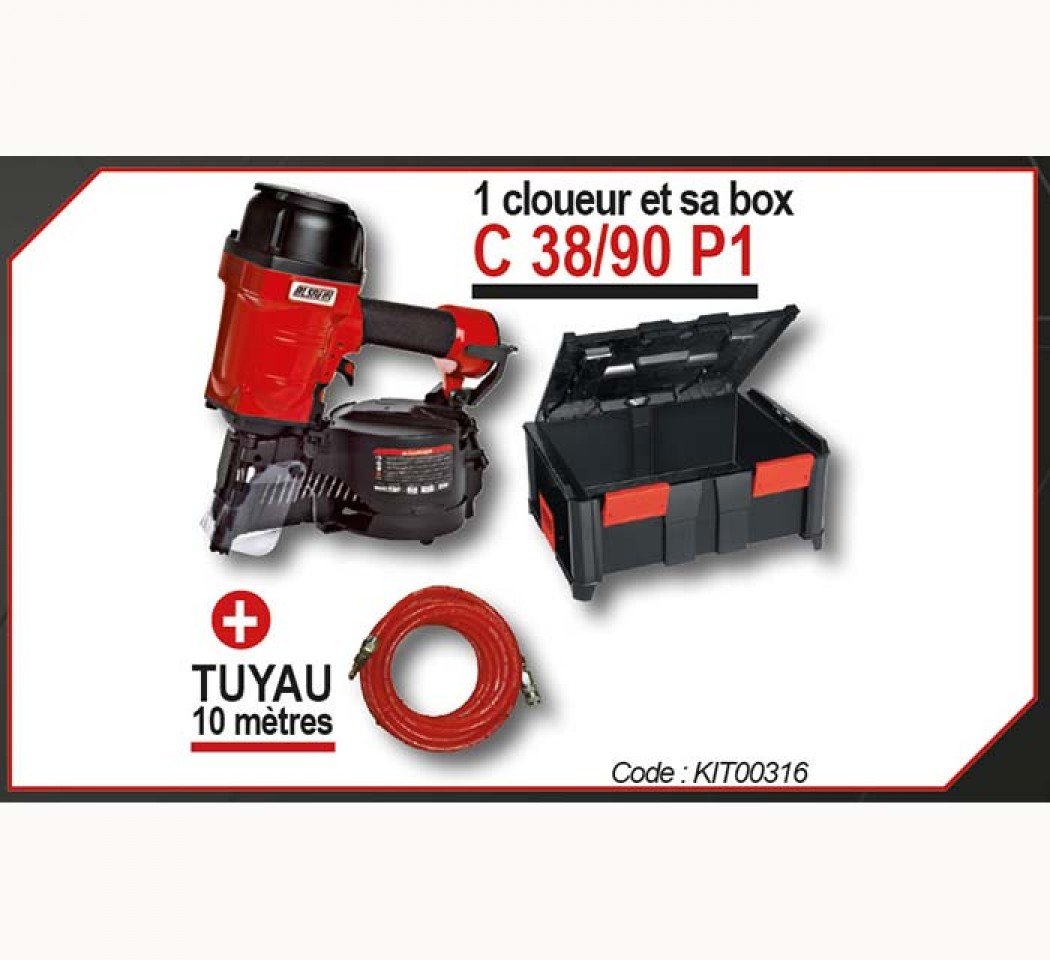 Cloueur pneumatique C38/90 P1 et sa box