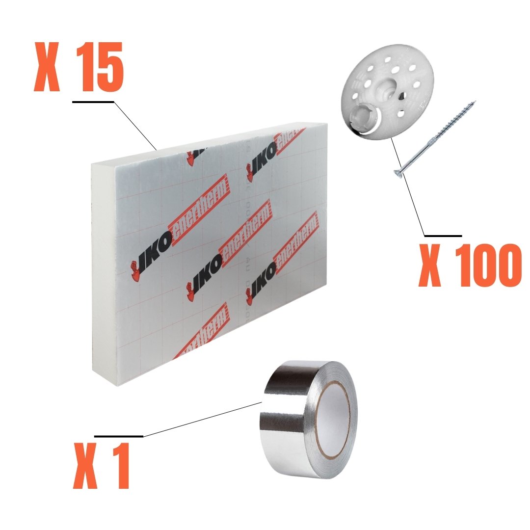 Kit complet d'isolation intérieur polyurethane 100 mm - 10.80m²