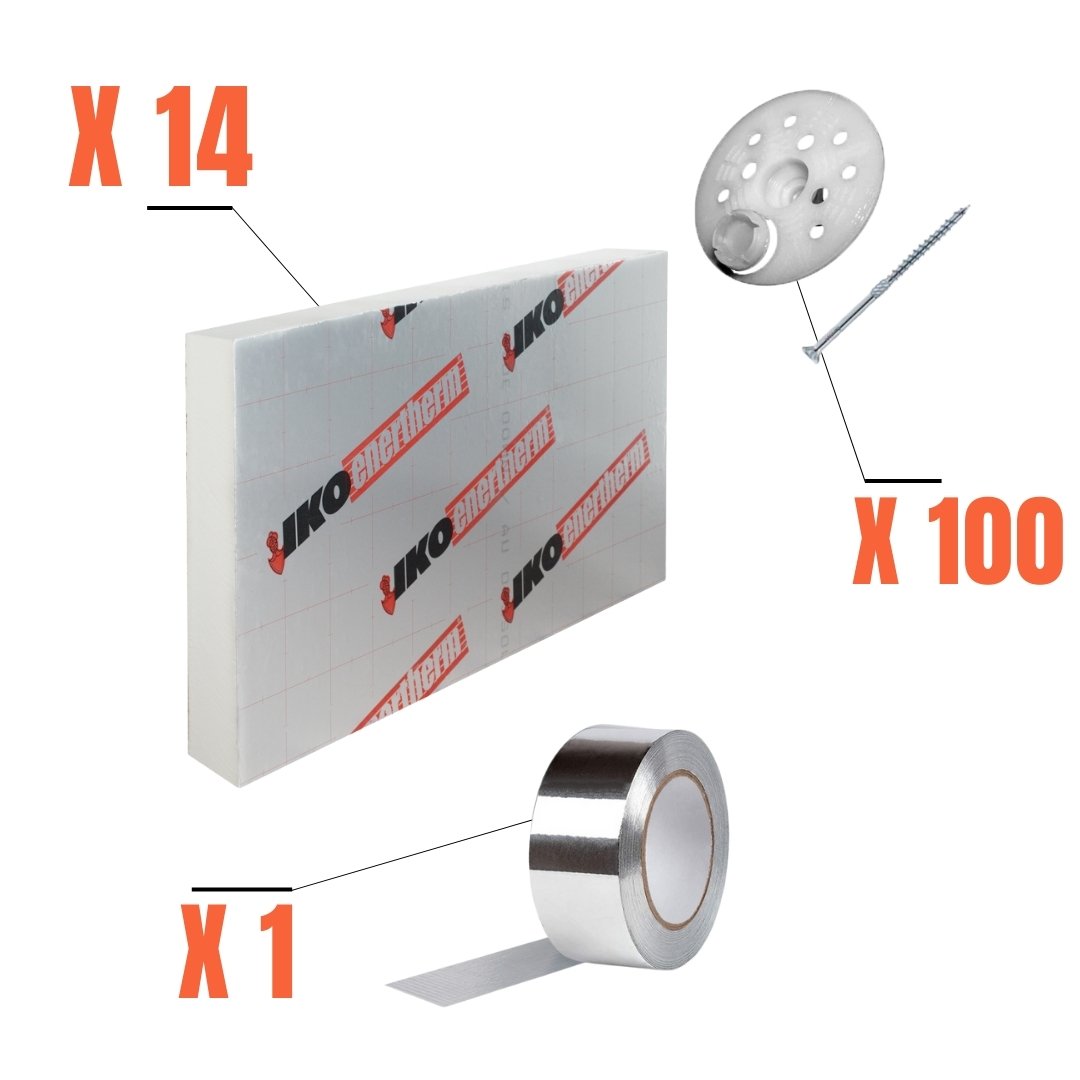Kit complet d'isolation intérieur polyurethane 160 mm - 10.08m²