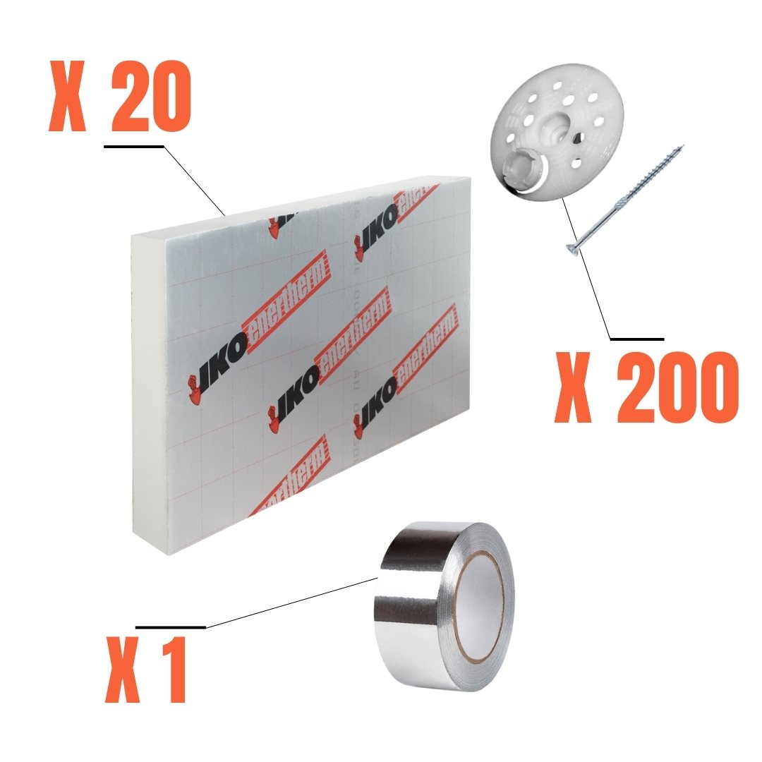 Kit complet d'isolation intérieur polyurethane 50 mm - 14.40m²