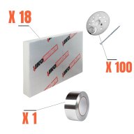 Kit complet d'isolation intérieur polyurethane 80 mm - 12.96m²