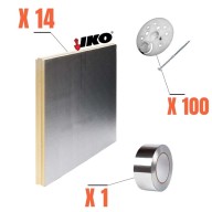 Kit complet d'isolation intérieur polyurethane 70 mm , panneaux rainurés/bouvetés- 10.08m²