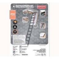 Escalier escamotable LMF60, haut. 280 cm x 60 cm x 120 cm, coupe-feu, triple système de joints