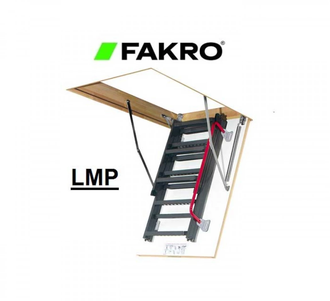 Escalier escamotable LMP avec échelle métallique pliable, haut. 366 cm, 60 cm x 144 cm