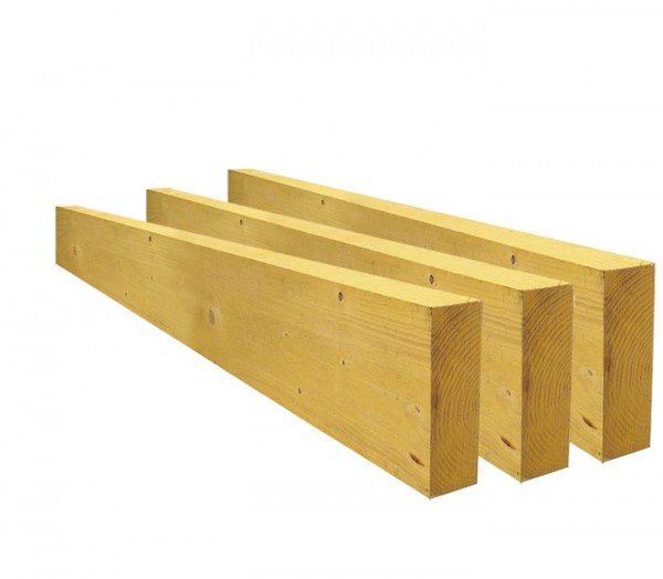 Bois de charpente brute 75 mm x 225 mm x 6 m, traité CL2