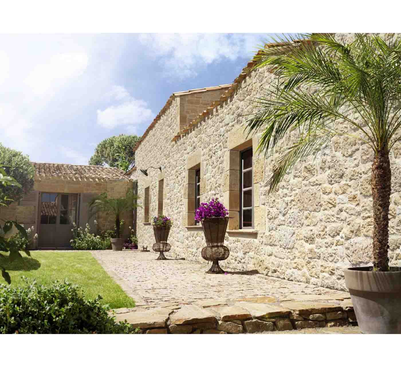 Parement pierre Manoir ton terre de sienne