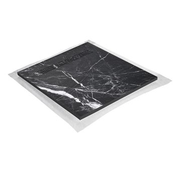 Vignette Receveur résine 80 x 80 cm imitation marbre noir - grille caniveau excentrée