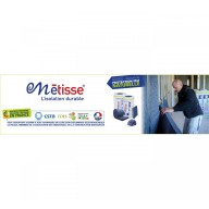 Isolant Coton recyclé Métisse Thermo-acoustique en panneau, 180 mm x 60 cm x 120 cm