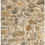 Parement pierre de meulière ton ocre jaune