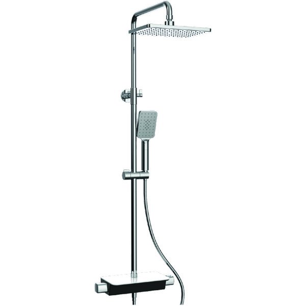 Colonne de douche thermostatique BROOK chromé brillant avec fonction étagère