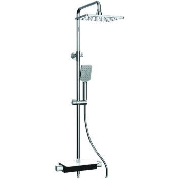 Vignette Colonne de douche thermostatique BROOK chromé brillant avec fonction étagère