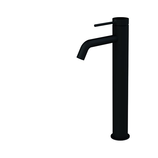 Mitigeur haut TIME sans tirette de vidage, bec incliné, noir mat