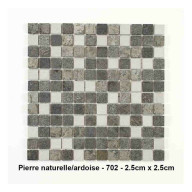 Mosaique Pierre naturelle/Ardoise , carreaux de 2.5 , rouleau de 30 cm x 30 cm