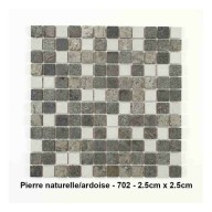 Mosaique Pierre naturelle/Ardoise , carreaux de 2.5 cm, rouleau de 30 cm x 30 cm
