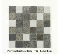 Mosaique Pierre naturelle/Ardoise , carreaux de 5 , rouleau de 30 cm x 30 cm