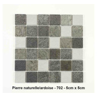 Mosaique Pierre naturelle/Ardoise , carreaux de 5 cm, rouleau de 1 m x 50 cm