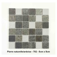 Mosaique Pierre naturelle/Ardoise , carreaux de 5 cm, rouleau de 30 cm x 30 cm
