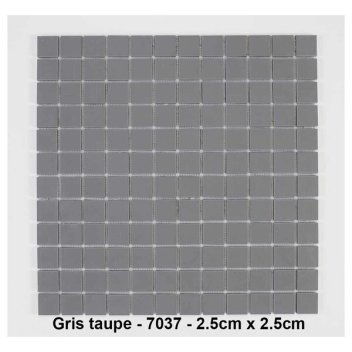 Vignette Mosaique lisse, Gris taupe , carreaux de 2.5 cm, rouleau de 30 cm x 30 cm