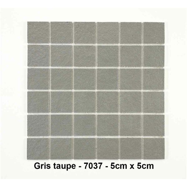 Mosaique lisse, Gris taupe , carreaux de 5 cm, rouleau de 30 cm x 30 cm