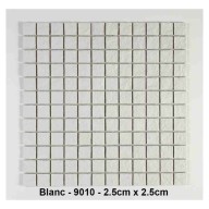 Mosaique lisse, Blanche , carreaux de 5 cm, rouleau de 30 cm x 30 cm