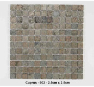 Mosaique pierre naturelle , Cuprus , carreaux de 2.5 cm, rouleau de 1 m x 50 cm