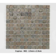 Mosaique pierre naturelle , Cuprus , carreaux de 2.5 , rouleau de 30 cm x 30 cm