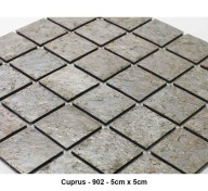 Mosaique pierre naturelle , Cuprus , carreaux de 5 , rouleau de 30 cm x 30 cm