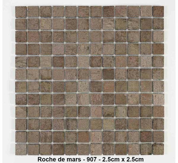 Mosaique pierre naturelle , Roche de mars , carreaux de 2.5 cm, rouleau de 1 m x 50 cm