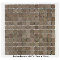 Mosaique pierre naturelle , Roche de mars , carreaux de 2.5 , rouleau de 30 cm x 30 cm