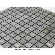 Mosaique pierre naturelle , Bronze , carreaux de 2.5 cm, rouleau de 30 cm x 30 cm