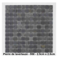 Mosaique pierre naturelle , Pierre de lave/Lauze , carreaux de 2.5 , rouleau de 30 cm x 30 cm