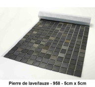 Mosaique pierre naturelle , Pierre de lave/Lauze , carreaux de 5 , rouleau de 30 cm x 30 cm