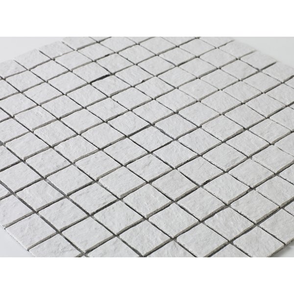 Mosaique texturée Blanche , carreaux de 5 cm, rouleau de 30 cm x 30 cm