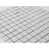 Mosaique texturée Blanche , carreaux de 5 cm, rouleau de 30 cm x 30 cm