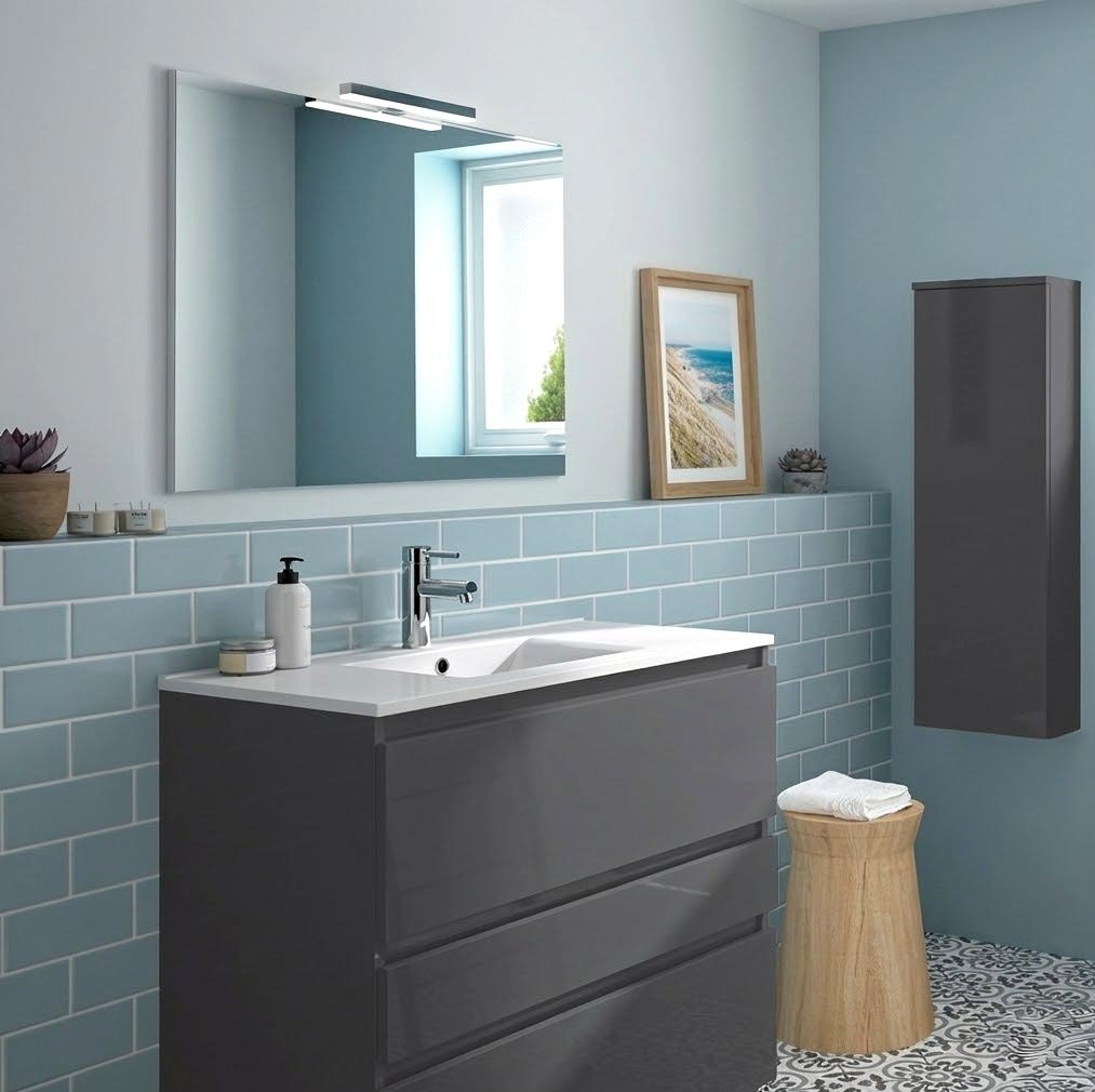 Miroir hauteur 60 cm, largeur 120  cm, avec applique lumineuse LED