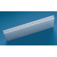 Plaque de polycarbonate traitée anti-UV 2 faces, alvéolaire blanche, 2 parois ép. 10 mm, dimensions 2100 mm x 7000 mm