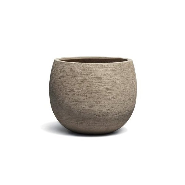 Vase rond Orosei Beige MM, aspect sable