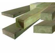 Bois de charpente brute 75 mm x 75 mm x 4 m, traité CL3 vert
