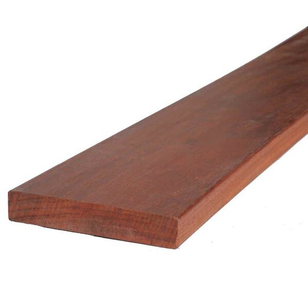 Lame de terrasse 21 x 120 mm, padouk, 4 faces lisses