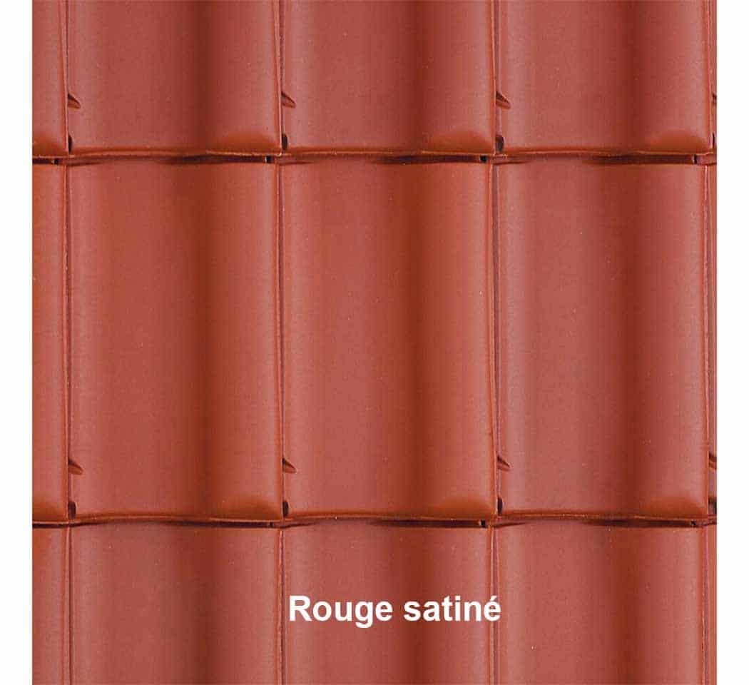Tuile PANNE très faible pente couleur rouge satiné