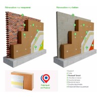 Panneau fibre de bois rigide PAVAWALL SMART, support d'enduit sur maçonnerie 40 mm x 600 mm x 940 mm