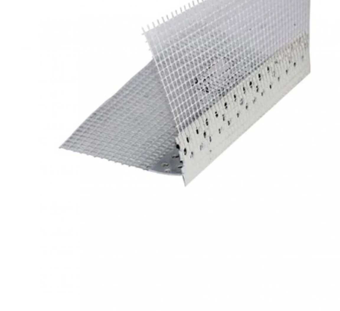 photo d'une cornière entoilée pour angles, profil PVC anti goutte d'eau