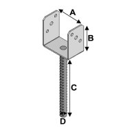 Pied de poteau à sceller