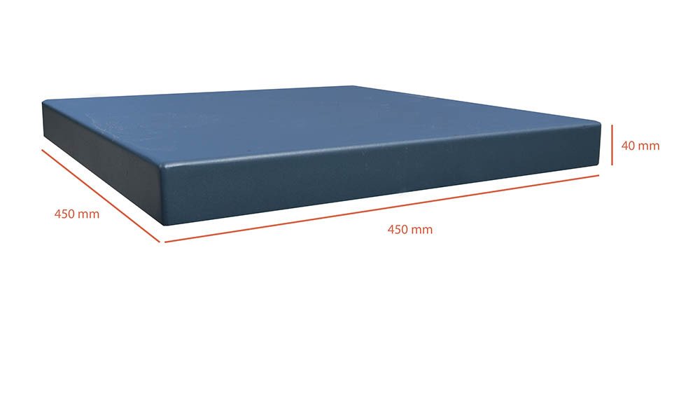 Chapeau de pilier plat 45 cm x 45 cm noir sablé